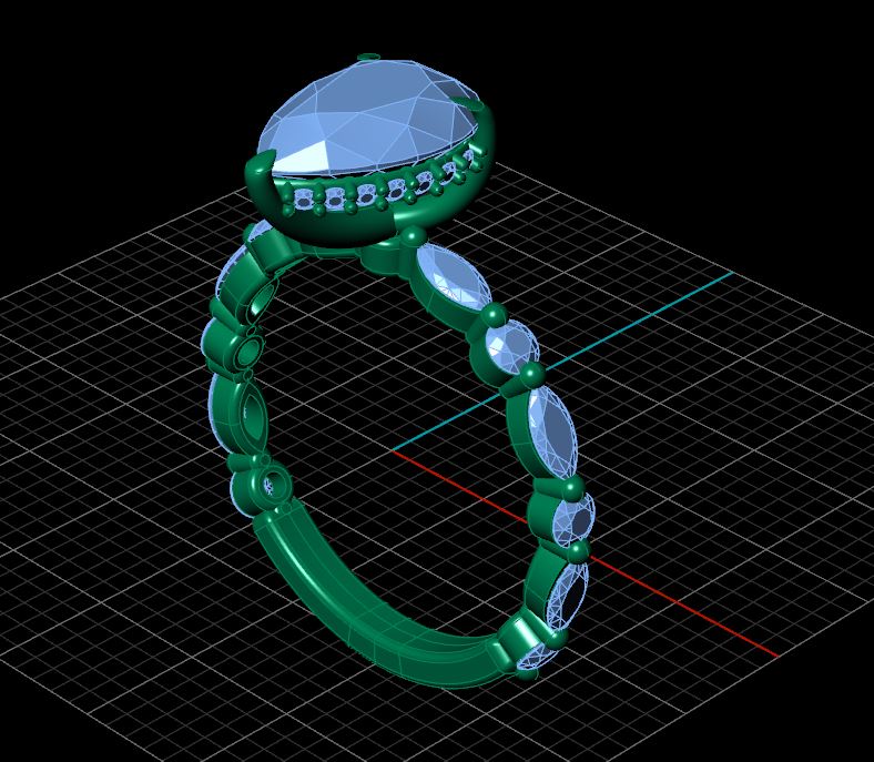 custom Design process sketch for an engagement ring