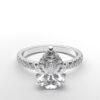 Classic Pear Hidden Halo French cut in white gold