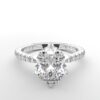 Classic single shared prong tulip setting oval diamond white gold ring 6 prong