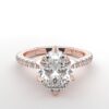 Classic single shared prong tulip setting oval diamond rose gold ring 6 prong