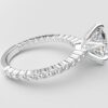 Side view Classic single shared prong tulip setting oval diamond white gold ring 6 prong