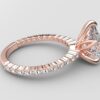 Side view Shared prong Tulip crown rose Gold pear diamond engagement ring