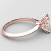 Side view Classic Knife Edge 4 Prong Tulip Crown rose Gold emerald Diamond Engagement Ring