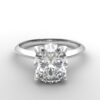 Classic Knife Edge 4 Prong Tulip Crown white Gold oval Diamond Engagement Ring