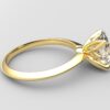 Side View Classic Knife Edge 4 Prong Tulip Crown yellow Gold oval Diamond Engagement Ring