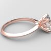 Side View Classic Knife Edge 4 Prong Tulip Crown rose Gold oval Diamond Engagement Ring