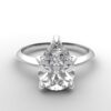 Classic Knife Edge 5 Prong Tulip Crown white Gold pear Diamond Engagement Ring