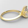 Side View Classic Knife Edge 5 Prong Tulip Crown yellow Gold pear Diamond Engagement Ring