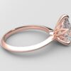 Side View Classic Knife Edge 5 Prong Tulip Crown rose Gold pear Diamond Engagement Ring