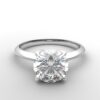 Classic Knife Edge 4 Prong Tulip Crown white Gold round Diamond Engagement Ring