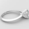 side view Classic Knife Edge 4 Prong Tulip Crown white Gold round Diamond Engagement Ring