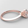 side view Classic Knife Edge 4 Prong Tulip Crown rose Gold round aDiamond Engagement Ring